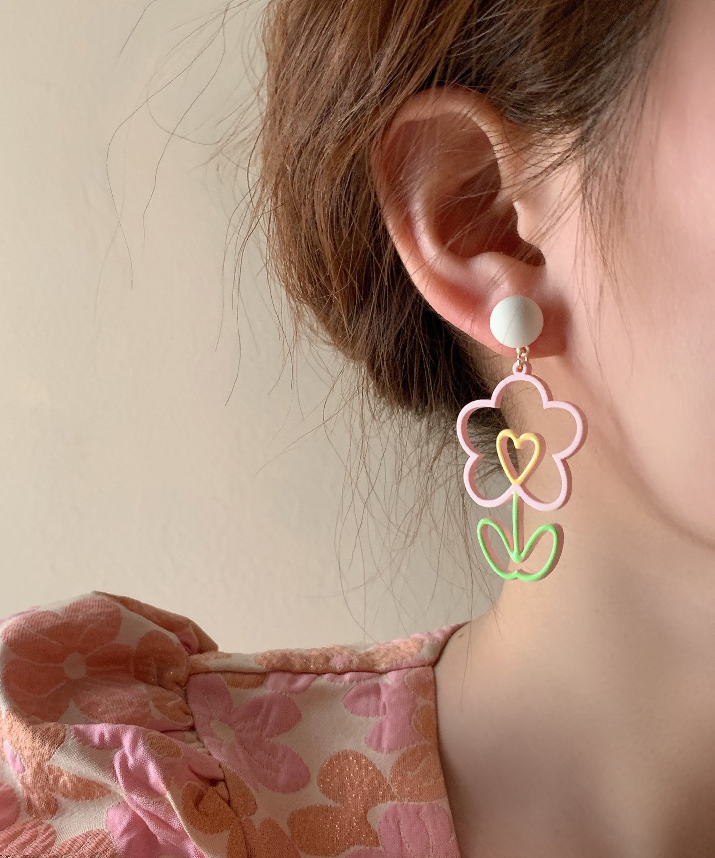 Colorblock Alloy Hoop Earrings