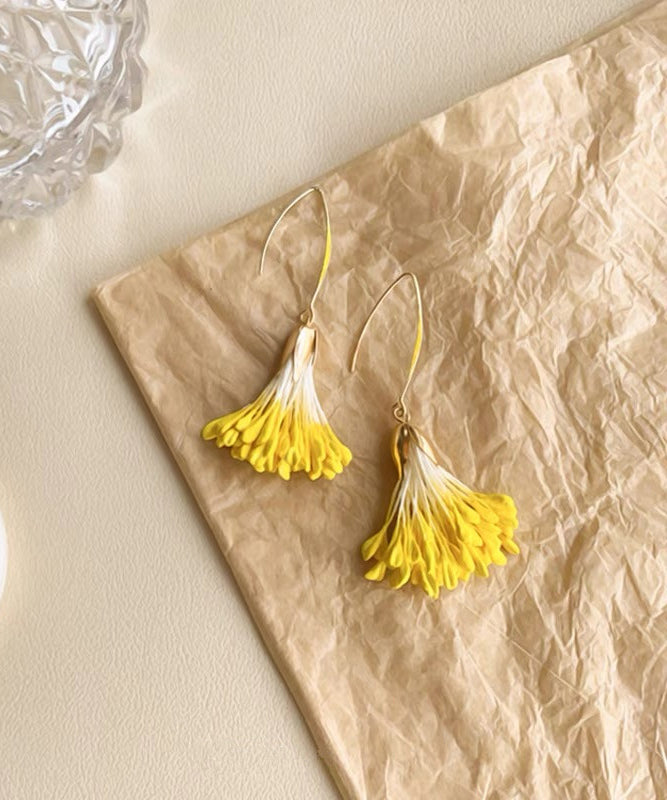 Original Design Yellow Alloy Holiday Drop Earrings