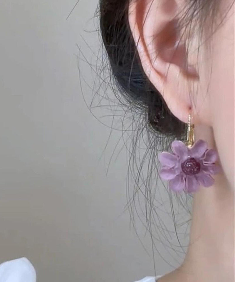 Original Purple Copper Overgild Drop Earrings