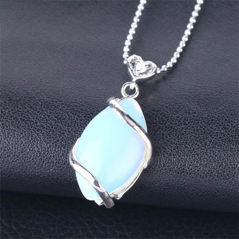Amethyst Necklace With Natural Marquise Crystal Pendant