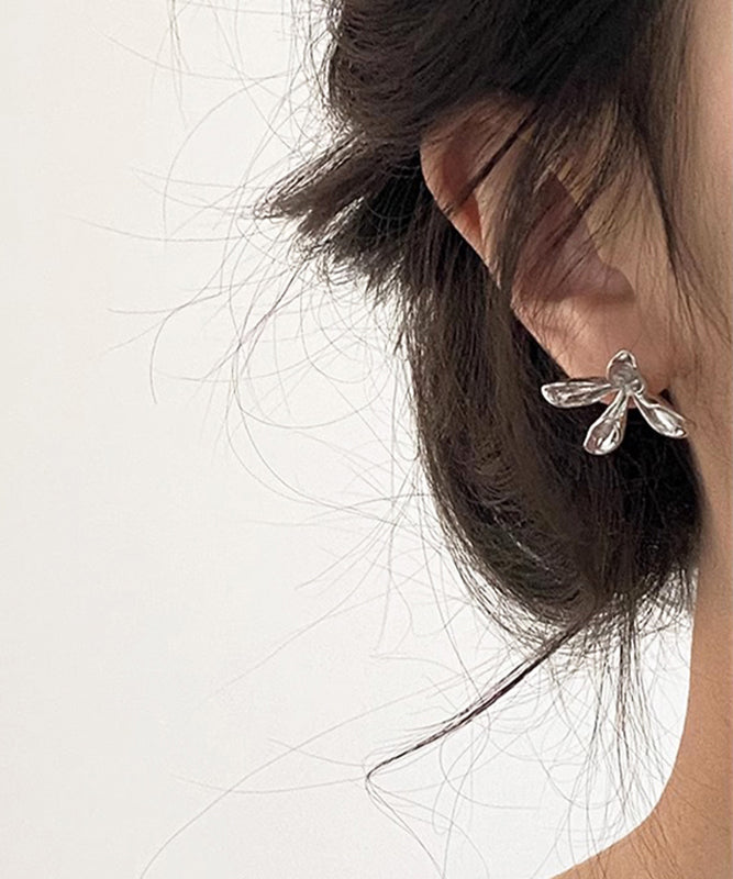 Simple Sterling Silver Overgild Stud Earrings