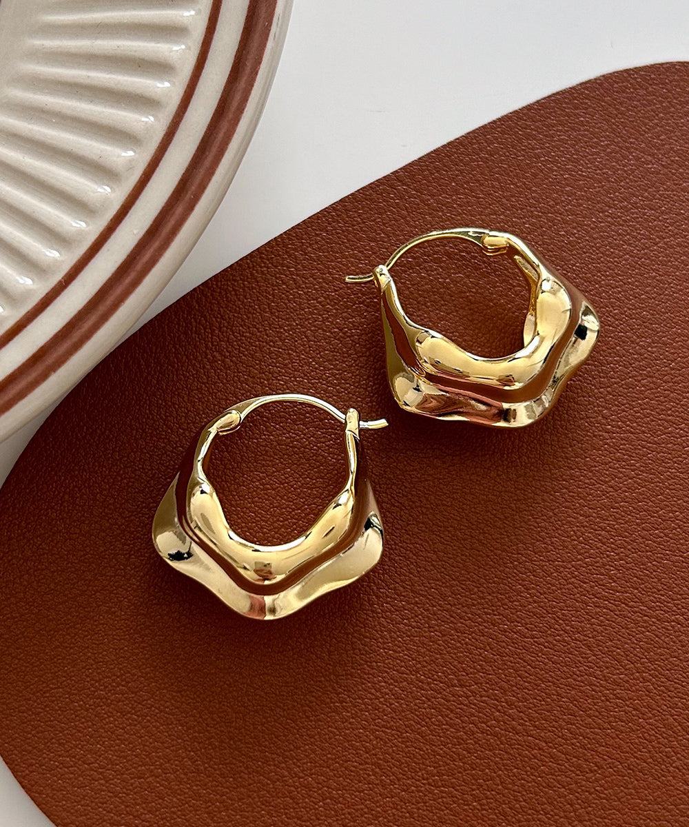 Gold Copper Overgild Hoop Earrings
