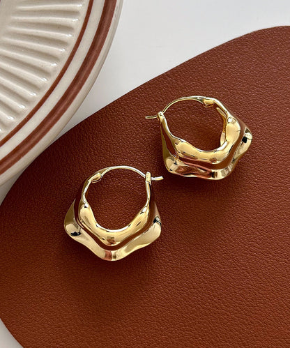 Gold Copper Overgild Hoop Earrings