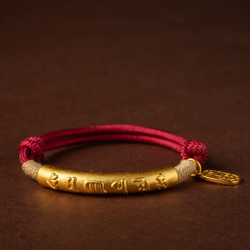 Buddha Stones 999 Sterling Silver Tibet Handmade Om Mani Padme Hum Fu Character Toprank Character Luck Braided Bracelet