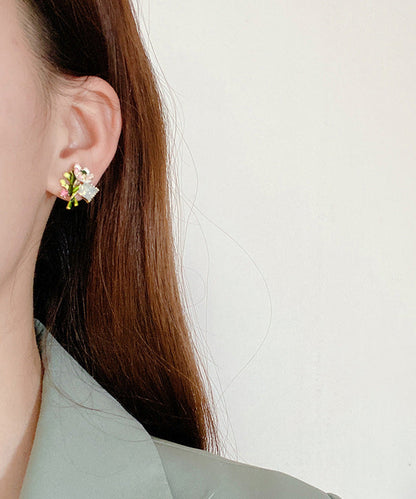 Stylish Multicolour Alloy Enamel Stud Earrings