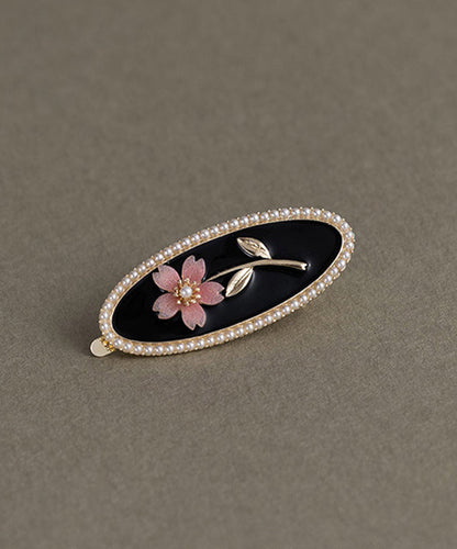 Chinese Style Black Alloy Pearl Resin Hairpin