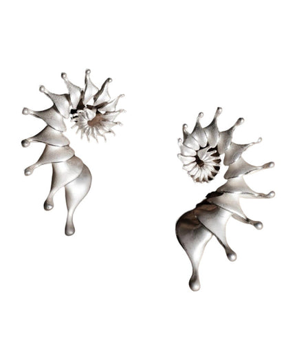 Diy White Sterling Silver Conch Stud Earrings