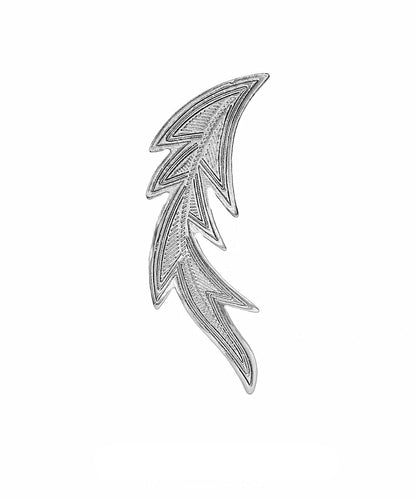 Fine Silk Copper Silver-plated Feather a Pair Hairpin