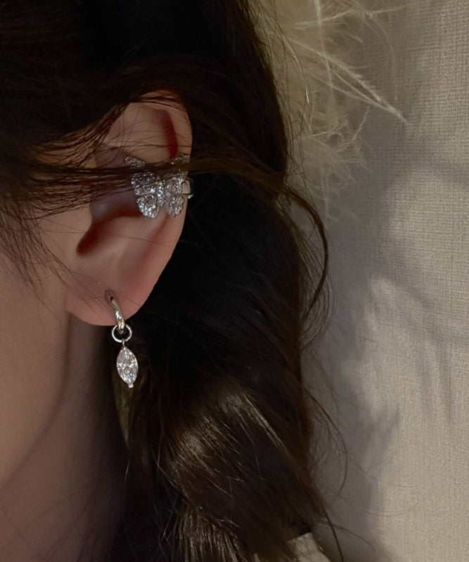 Silk Sterling Silver Zircon Drop Earrings