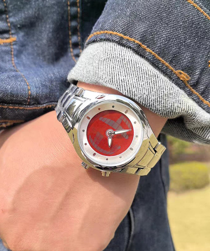 Red Stainless Steel Alloy Machinery Watches