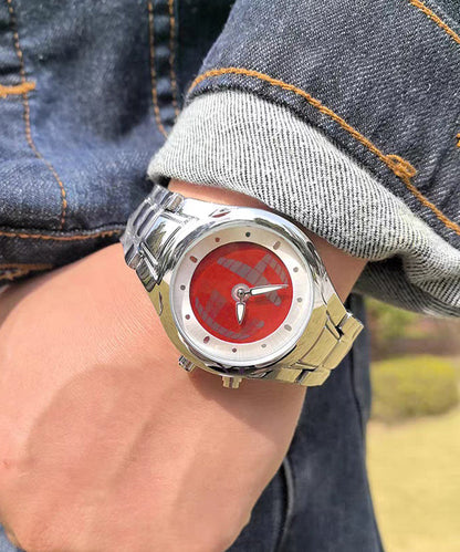 Red Stainless Steel Alloy Machinery Watches