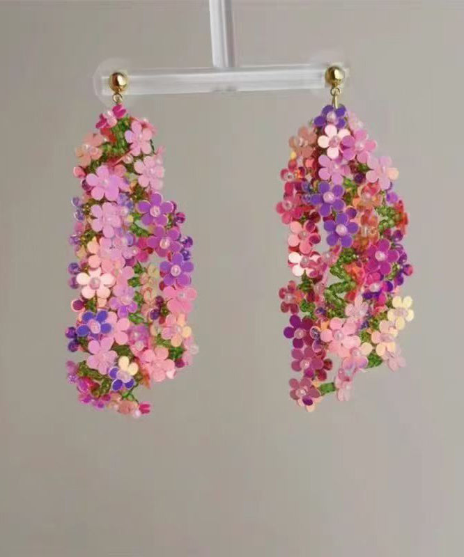 Stylish Rainbow Acrylic Sequins Tassel Drop Earrings