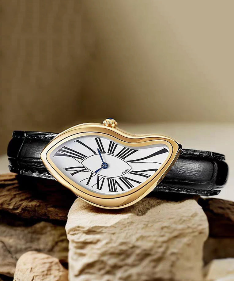 Silk Leather Patchwork Asymmetrical Quartz Watches