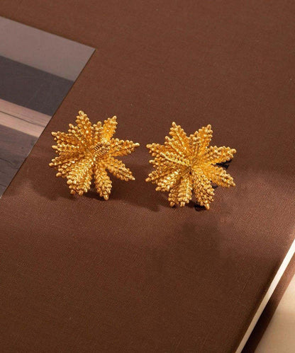 Oversize Gold Copper Alloy Stud Earrings