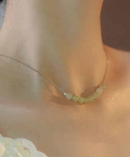 Cyan Jade Gratuated Bead Necklace