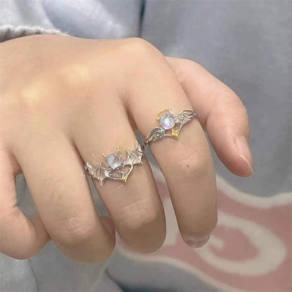 Angel & Demon Adjustable Rings Set