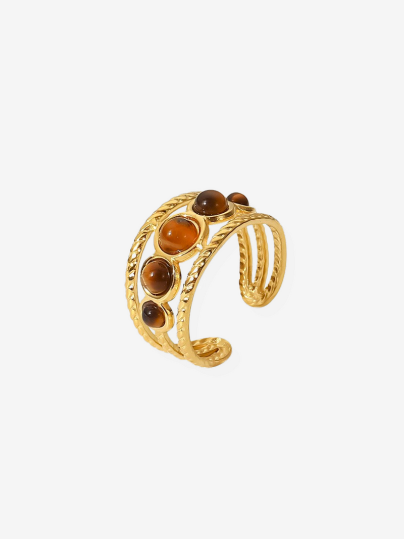Tiger's Eye Adjustable Ring Set