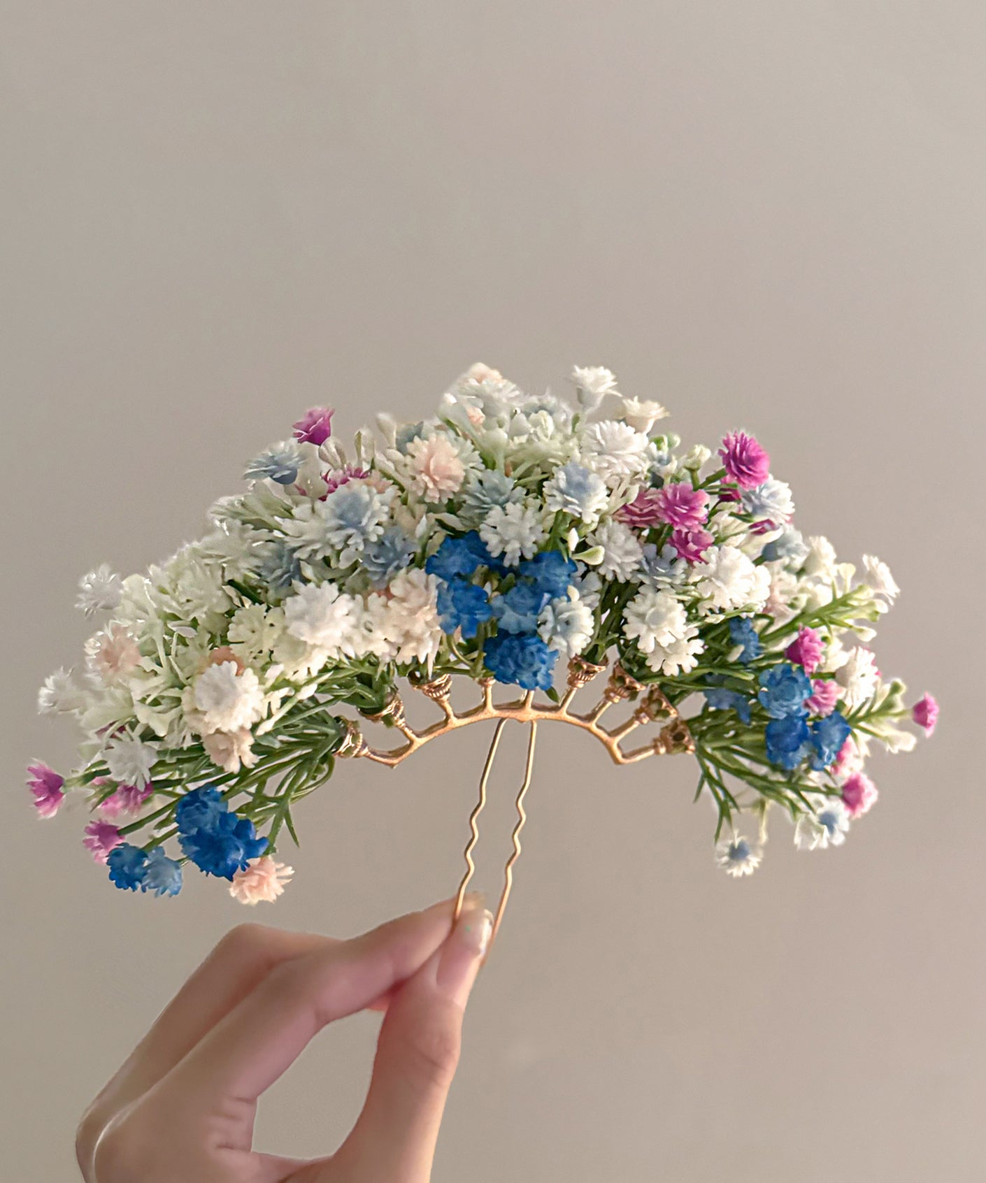 Art Multicolor Acrylic Alloy Baby's Breath U-shaped Hairpin