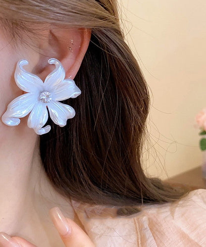 White Zircon Stud Earrings