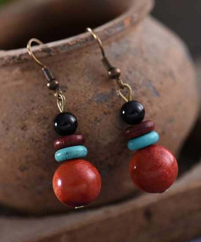 Style Wood Beads Drop Earrings