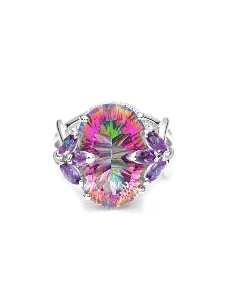 Aurora Crystal Sterling Silver Ring