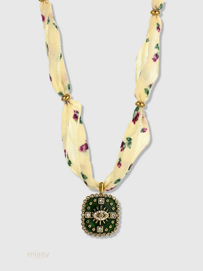 Neve Silk Scarf Pendant Necklace