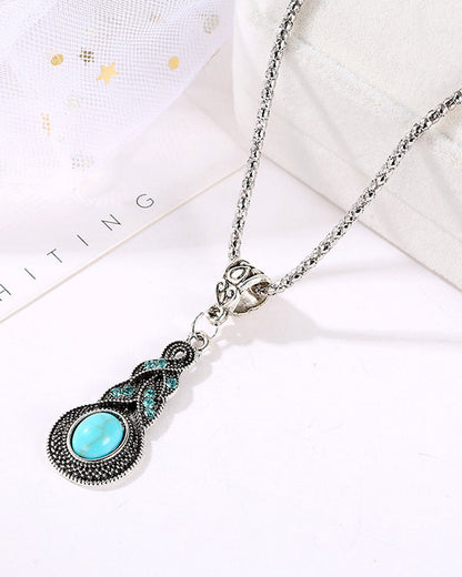 Turquoise Drop Earrings and Necklace