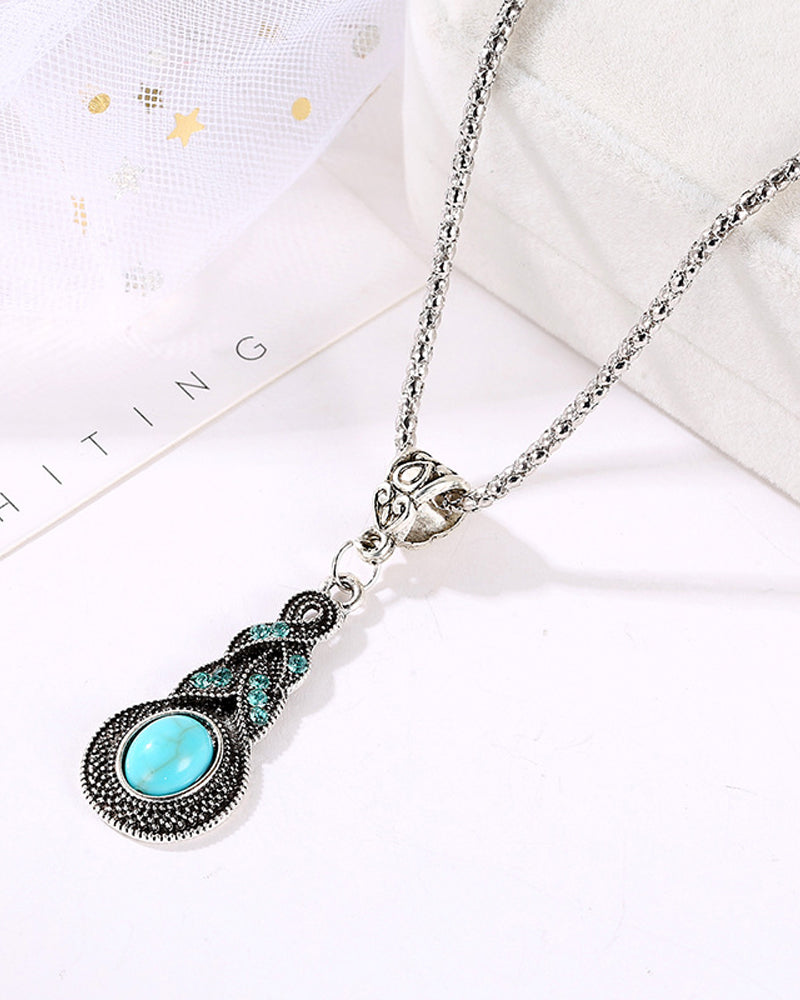 Turquoise Drop Earrings and Necklace