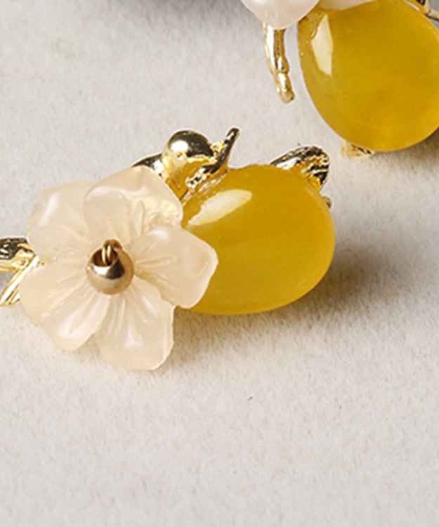 Diy Yellow Water Drop Drop Earrings