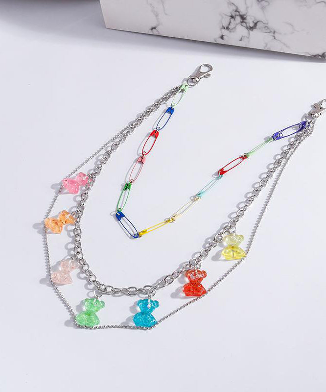 Diy Silk Metal Layered Little Bear Tassel Waist Chain
