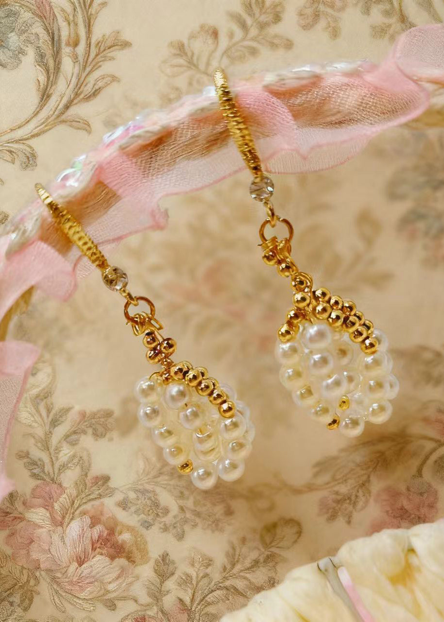 White Pearl Original Design Drop Earrings