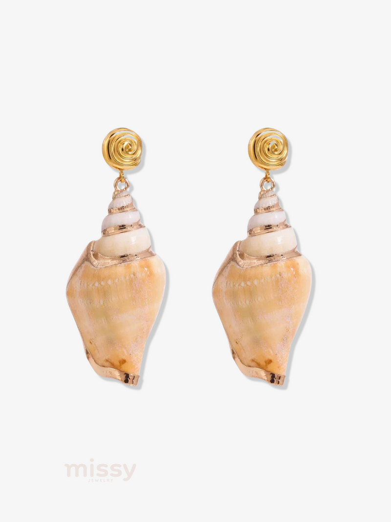 Seashell Charm Necklace & Earrings Set