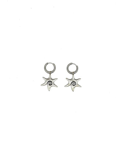 Silk Stainless Steel Alloy Star Wortex Hoop Earrings