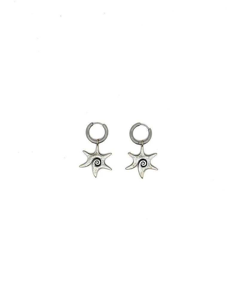 Silk Stainless Steel Alloy Star Wortex Hoop Earrings