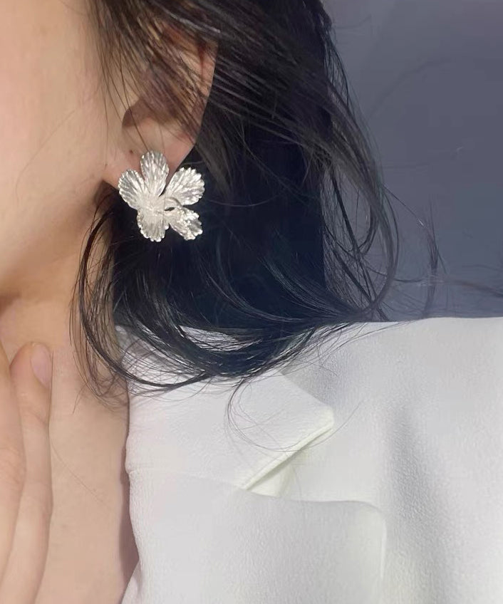Novelty Silk Sterling Silver Chain Tassel Asymmetry Drop Earrings