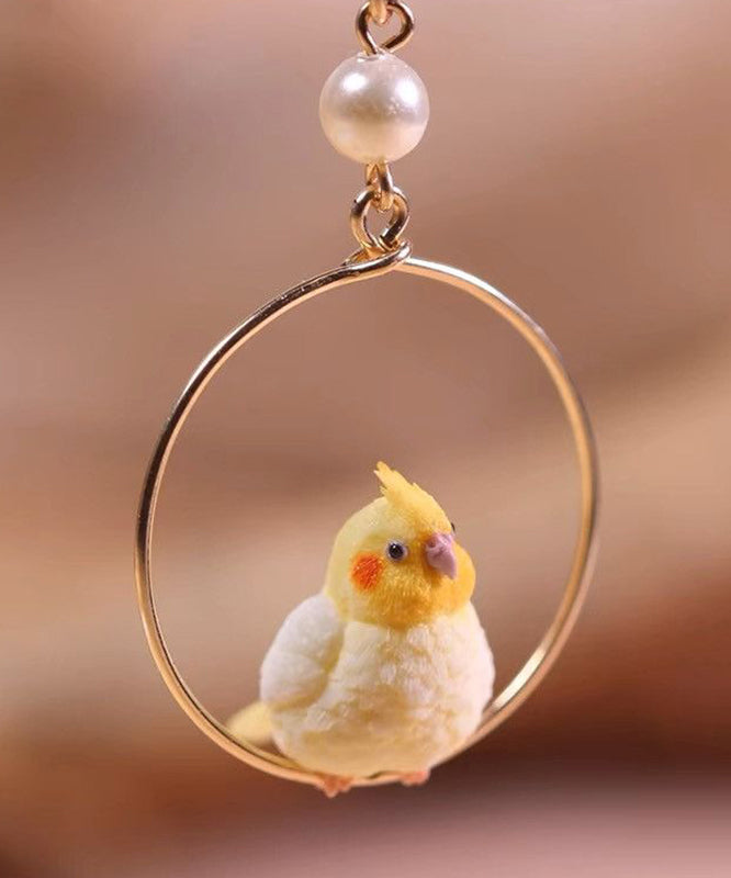Gold Sterling Silver Overgild Parrot Drop Earrings