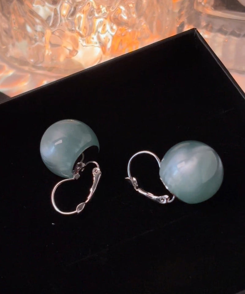 Blue Sterling Silver Ball Drop Earrings