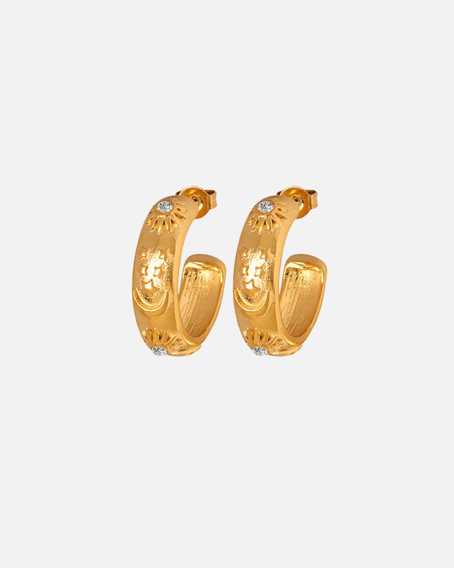 Palmer Moon & Star Zircon Earrings