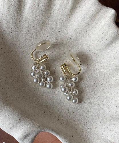 White Copper Alloy Pea Drop Earrings