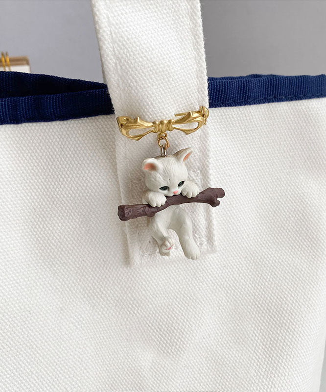 White Resin Kitten Brooch Brooches