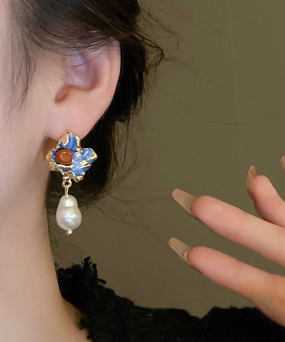 Retro Multicolor Copper Alloy Pearl Drop Earrings