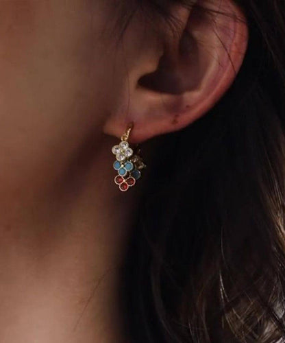 Light Colored Four Leaf Flower Earrings