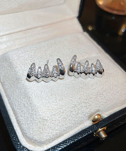 Silver Zircon Stylish Stud Earrings