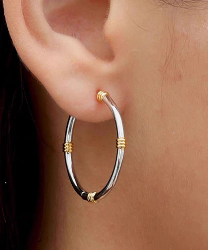 Silk Copper Overgild Hoop Earrings