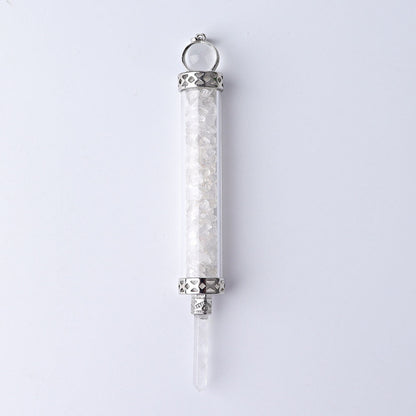 5 Inch Crystal Pendant Filled With Healing Chips