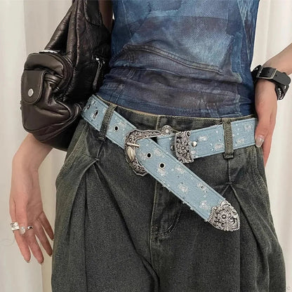 Y2k Dark Jeans Strap