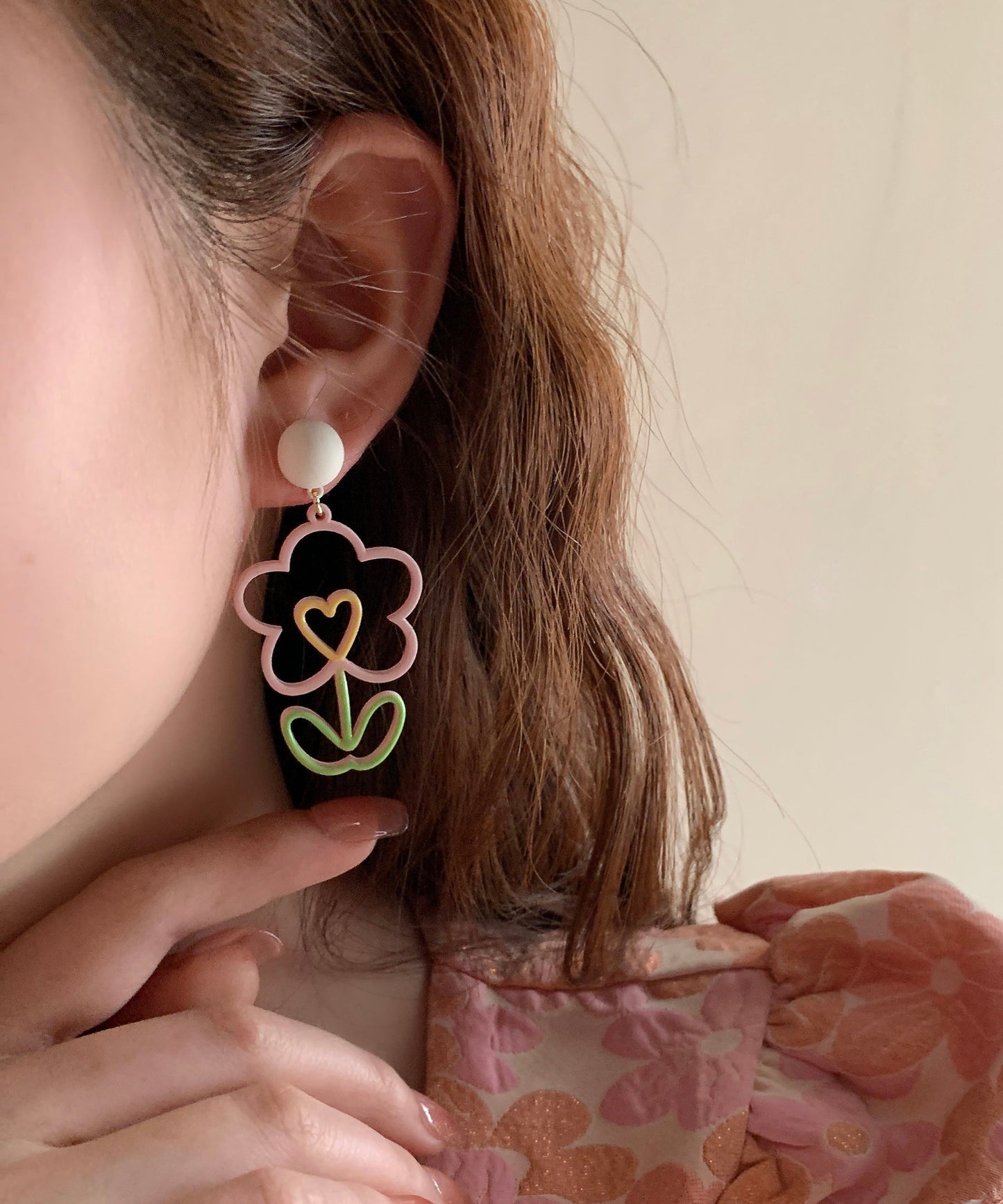 Colorblock Alloy Hoop Earrings