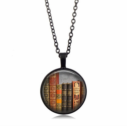 Glass Dome Enchanted Book Necklace