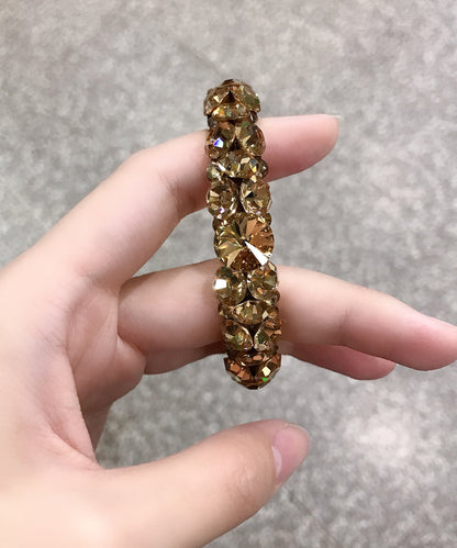 Unique Gold Alloy Zircon Crystal Chain Ring ,bracelet and Watch Three Piece Set