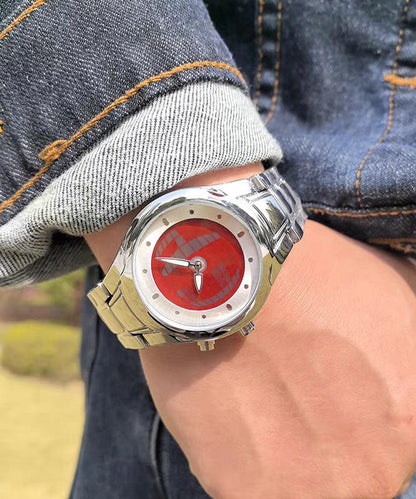 Red Stainless Steel Alloy Machinery Watches